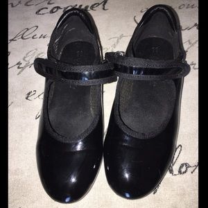 Girls Size 11 tap dance shoes black Mary Jane